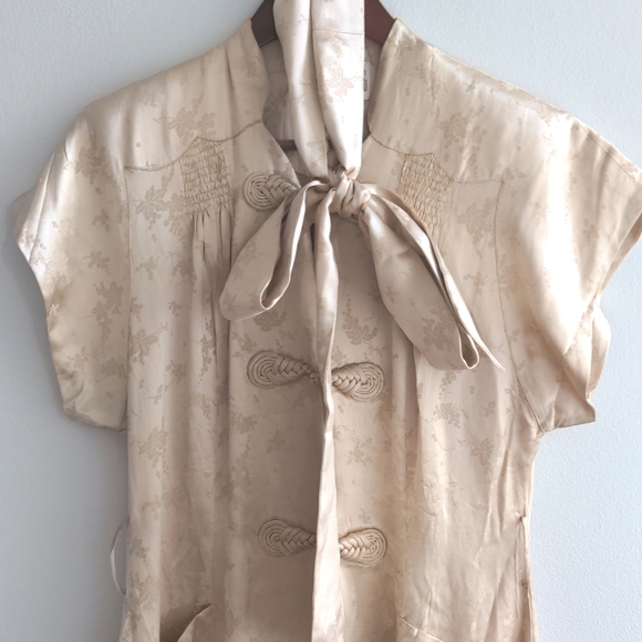 Vintage 1930s/1940s 100% silk robe gown made in Hong Kong - Picture 10 of 10